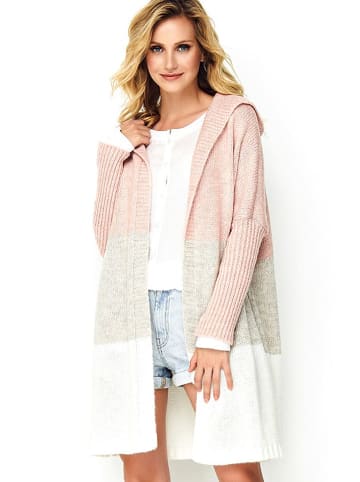 Makadamia Cardigan in Rosa/ Grau/ Creme