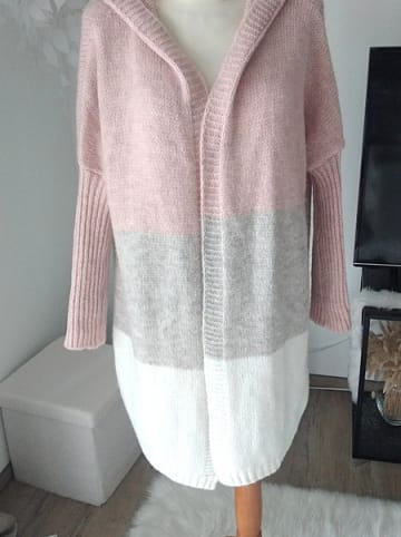 Makadamia Cardigan in Rosa/ Grau/ Creme