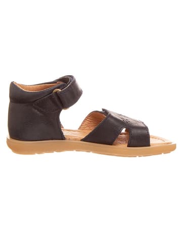 POM POM Leder-Sandalen in Dunkelblau