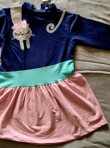 Denokids Kleid "White Cat" in Dunkelblau/ Rosa