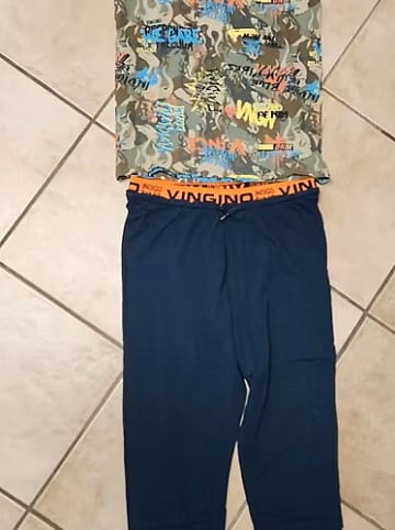 Vingino Pyjama "Wikker" in Dunkelblau/ Khaki