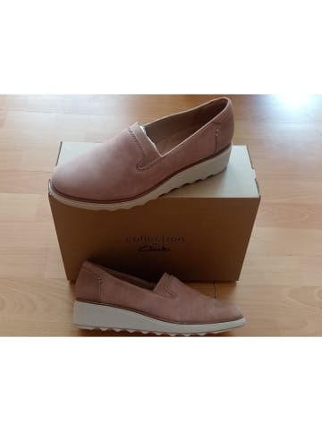 Clarks Leder-Slipper in Rosa