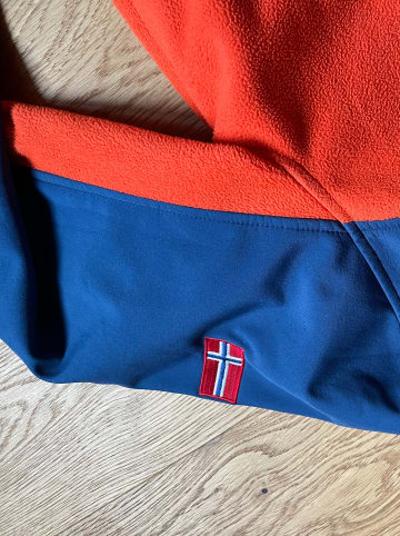 Trollkids Fleecejacke "Trollheimen" in Orange/ Dunkelblau