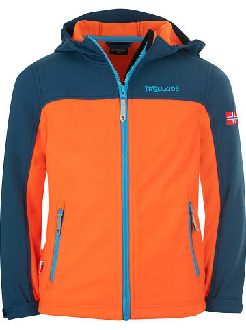Trollkids Fleecejacke "Trollheimen" in Orange/ Dunkelblau