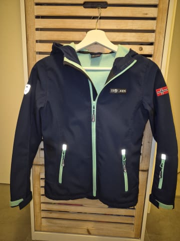 Trollkids Softshelljacke "Oslofjord" in Dunkelblau/ Türkis