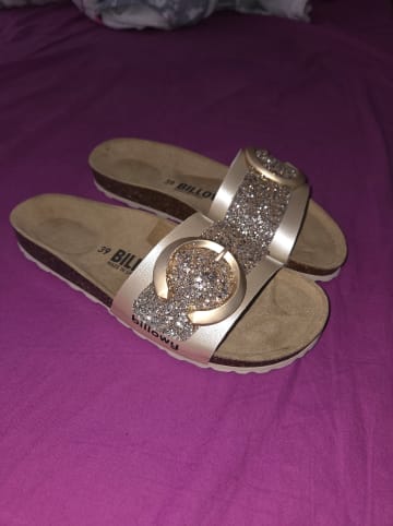 billowy Pantoletten in Gold