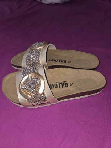 billowy Pantoletten in Gold