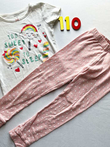 carter's Pyjama in Weiß/ Rosa