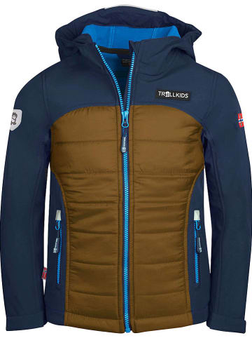 Trollkids Softshelljacke "Lysefjord" in Braun/ Dunkelblau