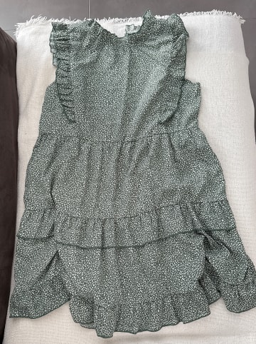 Tina Kleid in Grün/ Weiß