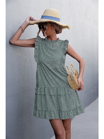 Tina Kleid in Grün/ Weiß