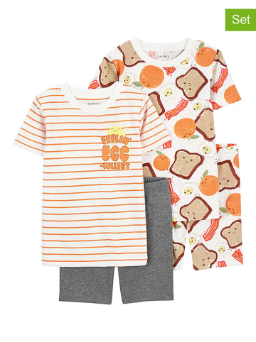 carter's 2er-Set: Pyjamas in Weiß/ Grau