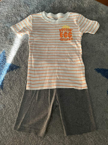 carter's 2er-Set: Pyjamas in Weiß/ Grau