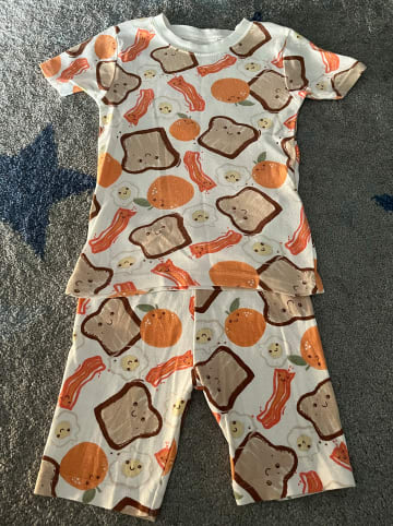 carter's 2er-Set: Pyjamas in Weiß/ Grau
