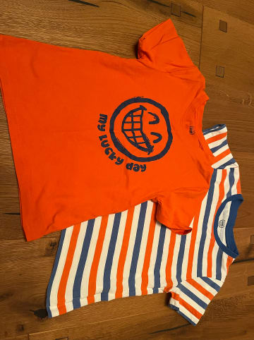 COOL CLUB 2er-Set: Shirts in Orange/ Blau/ Weiß