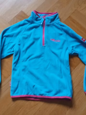 Trollkids Fleecepullover "Nordland" in Türkis/ Pink