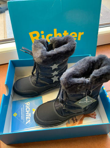 Richter Shoes Winterstiefel in Dunkelblau/ Silber