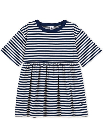 PETIT BATEAU Kleid in Weiß/ Dunkelblau