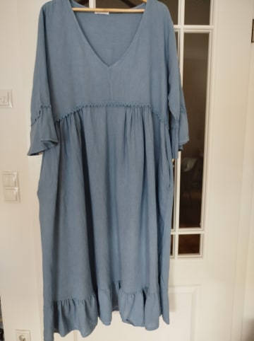 Curvy Lady Leinen-Kleid in Blau
