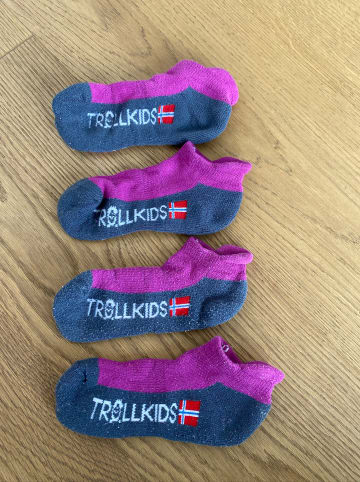 Trollkids niedrige Wandersocken Trekking Socken "Hiking Low Cut" in Beere