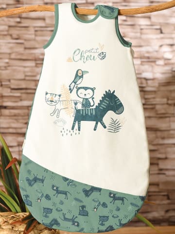 Petit Beguin Babyschlafsack in Creme/ Grün