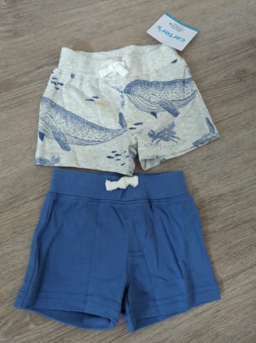 carter's 2er-Set: Sweatshorts in Grau/ Blau