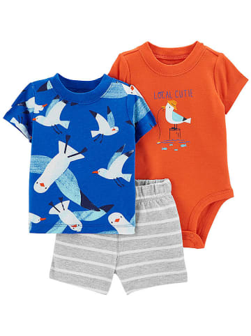 carter's 3tlg. Outfit in Blau/ Orange