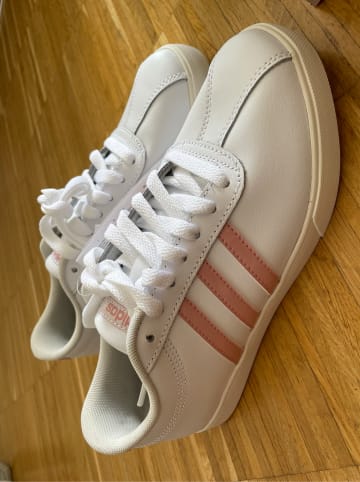 adidas Leder-Sneakers "Courtset" in Weiß/ Rosa