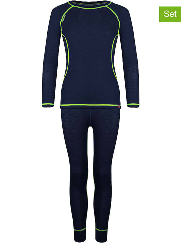 Trollkids 2tlg. Funktionswäsche-Set "Kids Merino Baselayer" in Dunkelblau