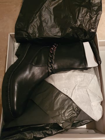 Tamaris Leder-Boots in Schwarz