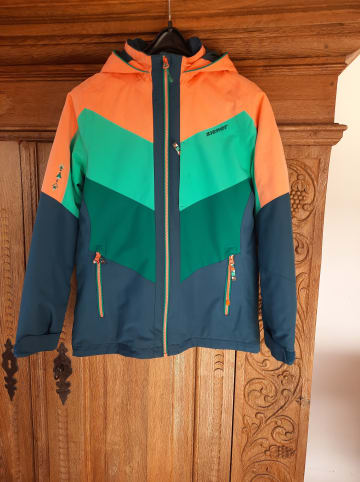 Ziener Ski-/ Snowboardjacke "Axtera" in Petrol/ Grün/ Orange