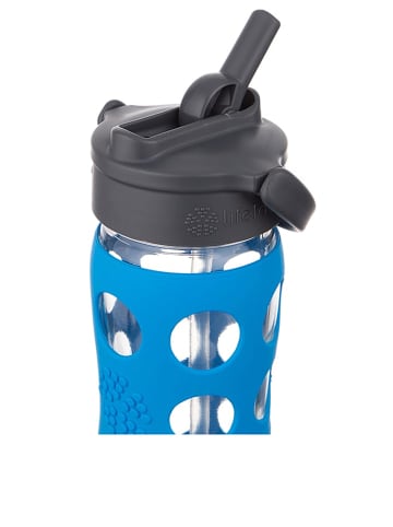 lifefactory Trinkflasche "Straw Cap" in Blau - 475 ml