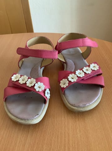 billowy Leder-Sandalen in Rot