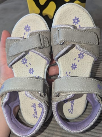 Lurchi Leder-Sandalen "Lisa" in Grau/ Lila