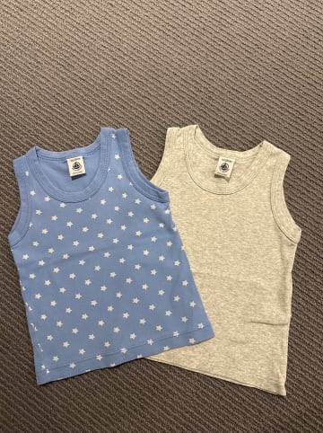PETIT BATEAU 2er-Set: Unterhemden in Hellgrau/ Hellblau