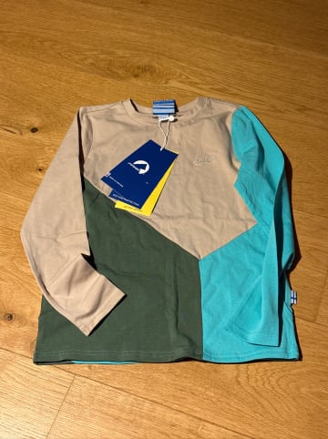 finkid Longsleeve "Rannikko" in Türkis/ Grau/ Grün