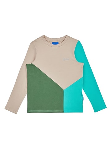 finkid Longsleeve "Rannikko" in Türkis/ Grau/ Grün