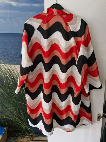 Chezalou Cardigan in Schwarz/ Rot/ Beige