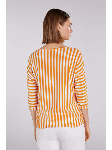 Oui Shirt in Orange/ Weiß