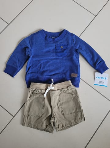 carter's 2tlg. Outfit in Blau/ Beige