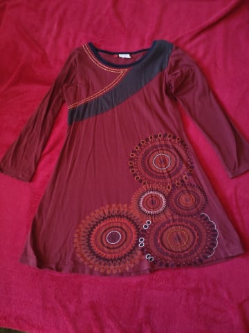 Aller Simplement Kleid in Rotbraun/ Orange