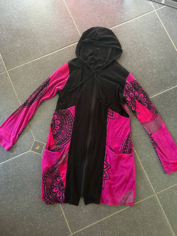 Aller Simplement Sweatjacke in pink / schwarz