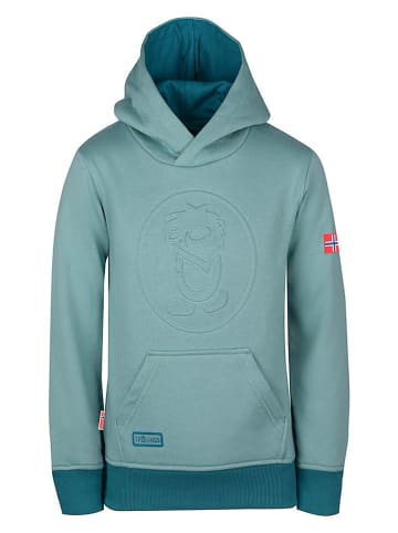 Trollkids Hoodie "Lillehammer" in Grün/ Blau