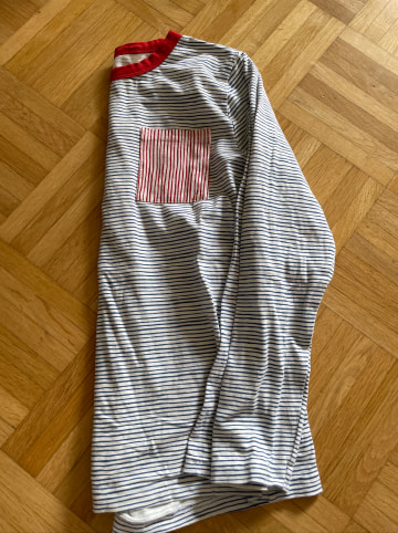 lamino Longsleeve in Blau/ Weiß