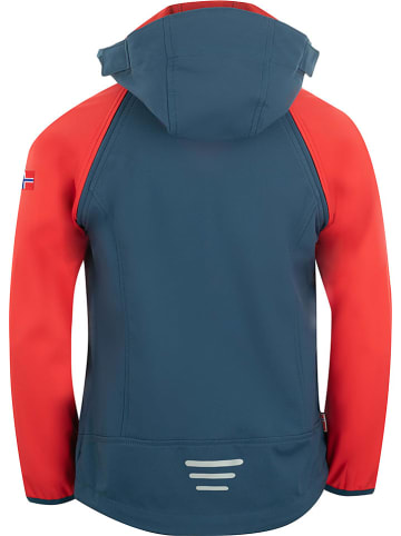 Trollkids Zipp-Off-Softshelljacke "Rondane XT"  in Dunkelblau/ Rot