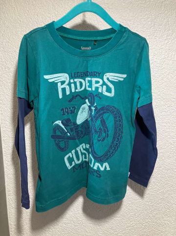 lamino Longsleeve in Grün/ Dunkelblau