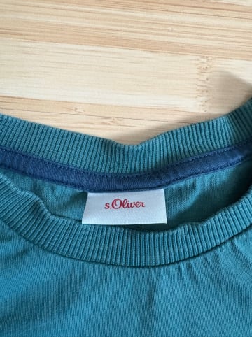 s.Oliver Pyjama in Grün/ Grau