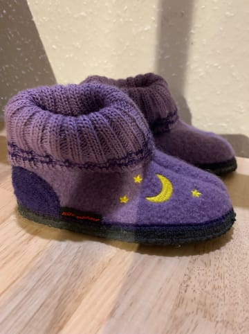 kitz-pichler Hüttenschuhe "Mond+Sterne" in Lila