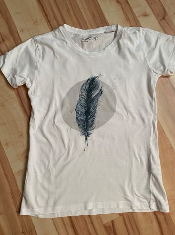 WOOOP Shirt "Feather In A Circle" in Weiß