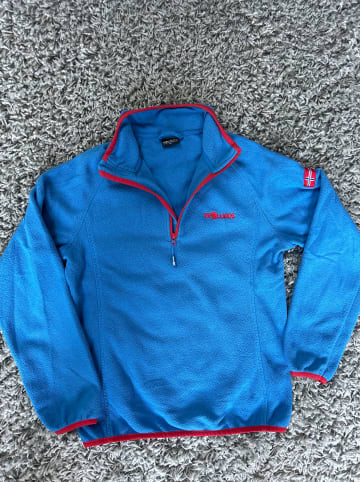 Trollkids Fleecepullover "Nordland" in Blau/ Rot